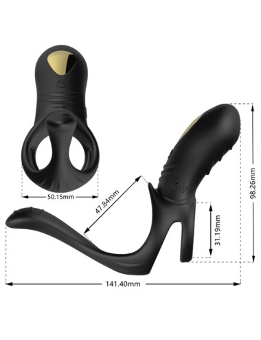 ARMONY - JOY JUMPER RING VIBRADOR PARA CASAIS E PLUG ANAL PRETO
