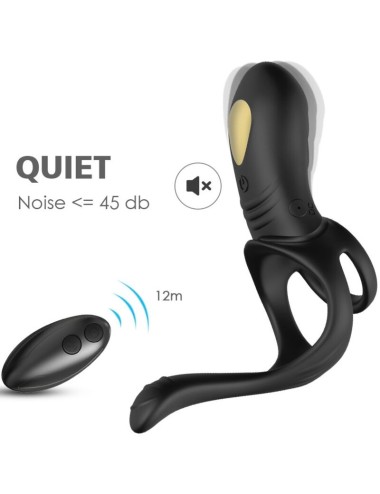 ARMONY - JOY JUMPER RING VIBRADOR PARA CASAIS E PLUG ANAL CONTROLE REMOTO PRETO