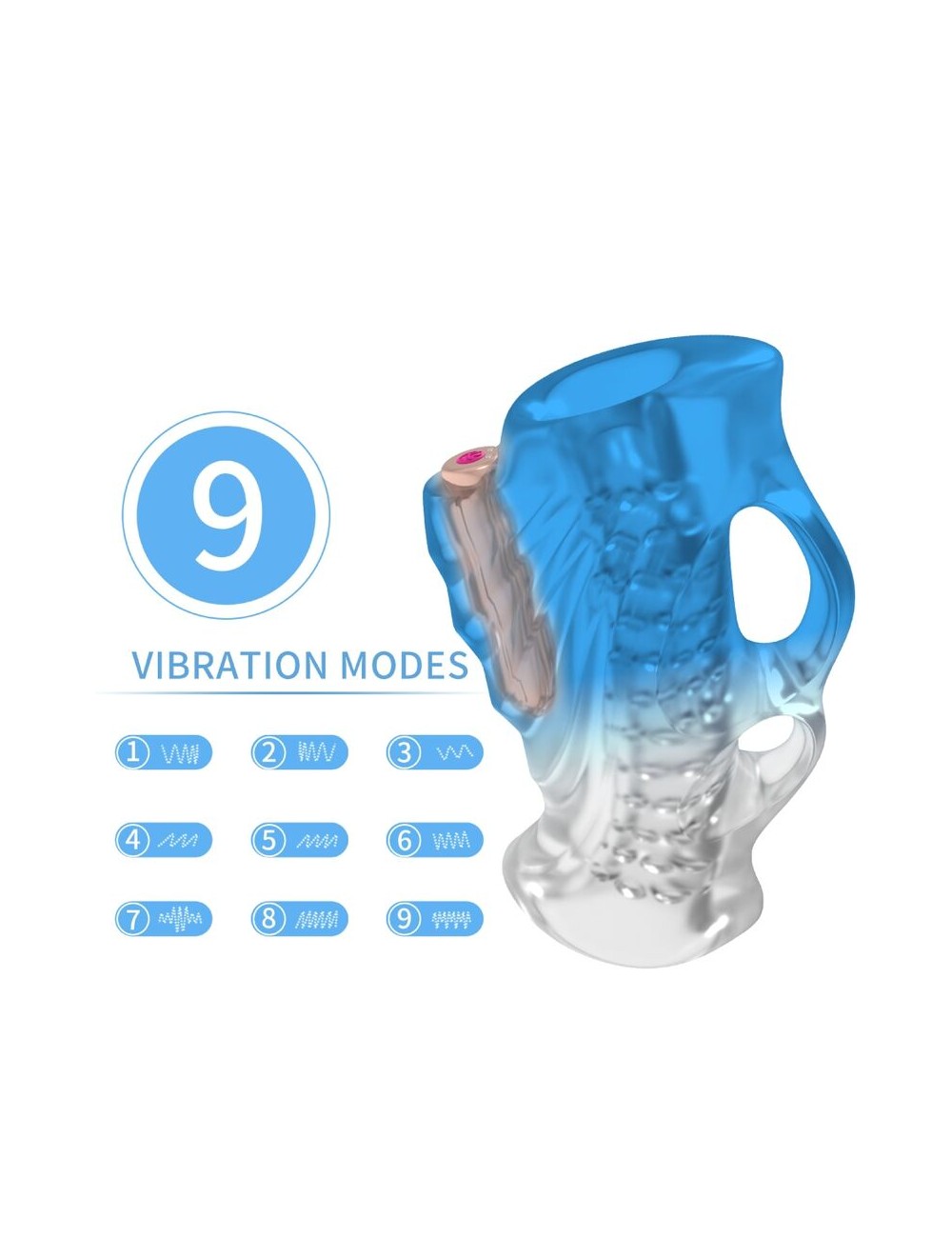 ARMONY - MASTURBADOR DEDO E VIBRADOR GRADIENTE AZUL