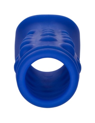CALEXOTICS - ADMIRAL CAPA PARA PÊNIS COM FRISAS SILICONE LÍQUIDO AZUL