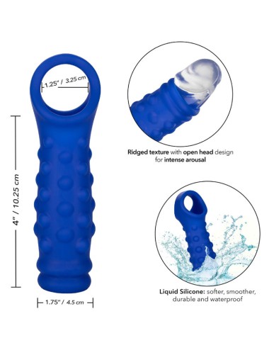 CALEXOTICS - ADMIRAL CAPA PARA PÊNIS COM FRISAS SILICONE LÍQUIDO AZUL