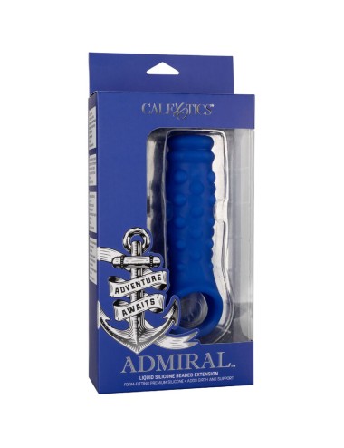 CALEXOTICS - ADMIRAL CAPA PARA PÊNIS COM FRISAS SILICONE LÍQUIDO AZUL