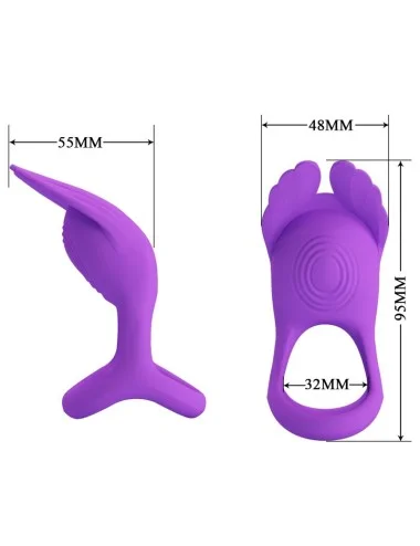 PRETTY LOVE - SILAS ANEL PARA PÊNIS VIBRANTE 7 VIBRAÕES SILICONE ROXO