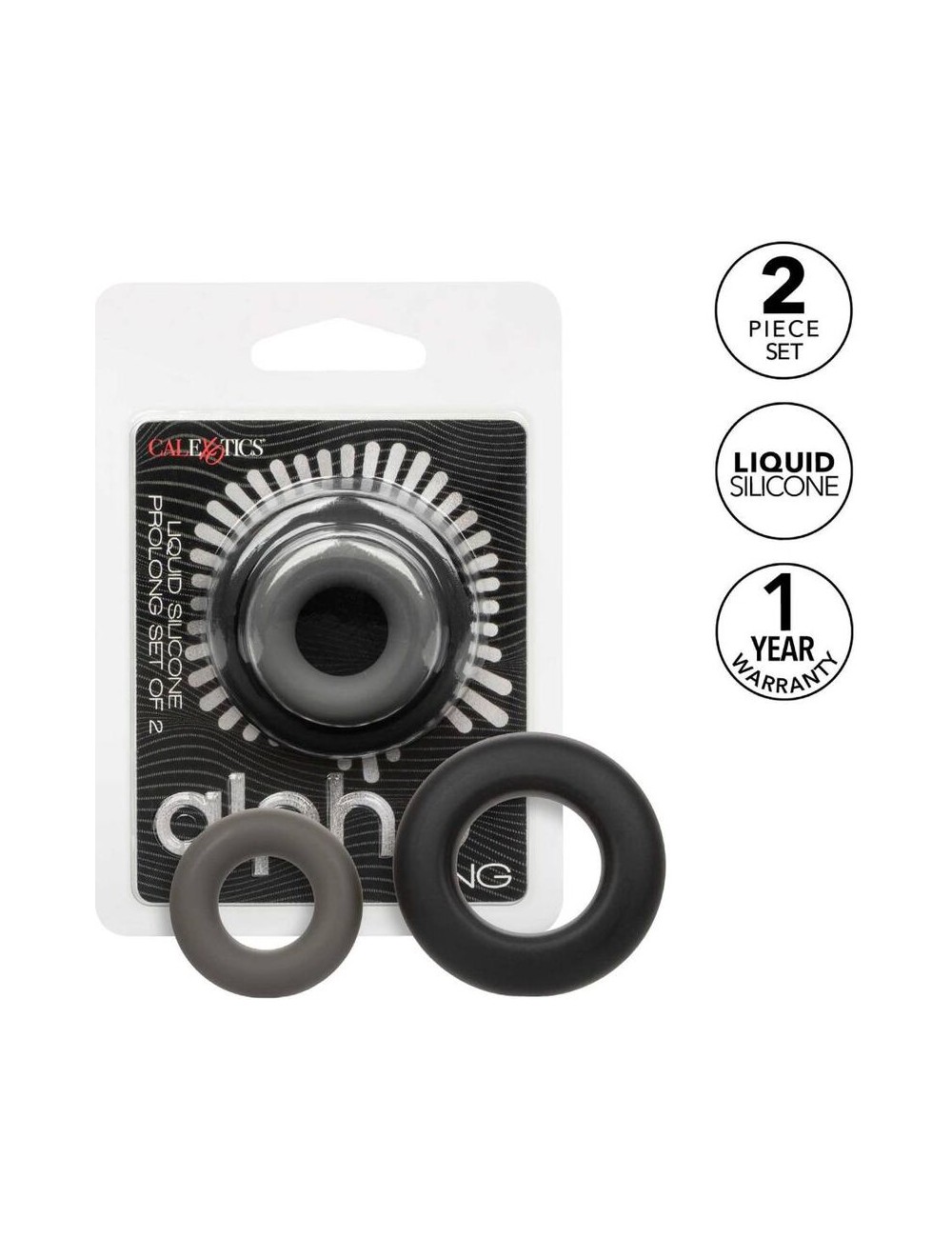CALEXOTICS - ALPHA CONJUNTO PROLONG DE 2 ANÉIS CINZA CALEXOTICS - ALPHA CONJUNTO PROLONG DE 2 ANÉIS CINZA