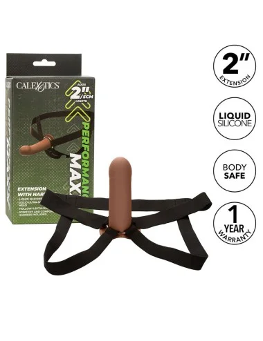 CALEXOTICS - EXTENSO PERFORMANCE MAXX COM ARNÊS PELE MARROM