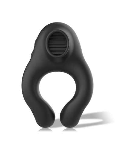 ARMONY - ANEL VIBRADOR DE SILICONE 3 MOTORES RECARREGÁVEIS PRETO - OURO