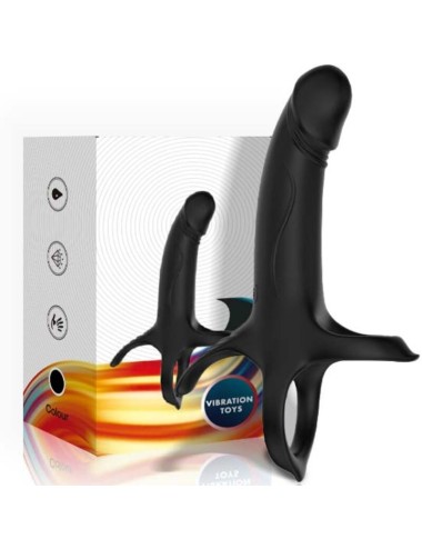 ARMONY - DILDO COM ANEL E VIBRADOR PRETO