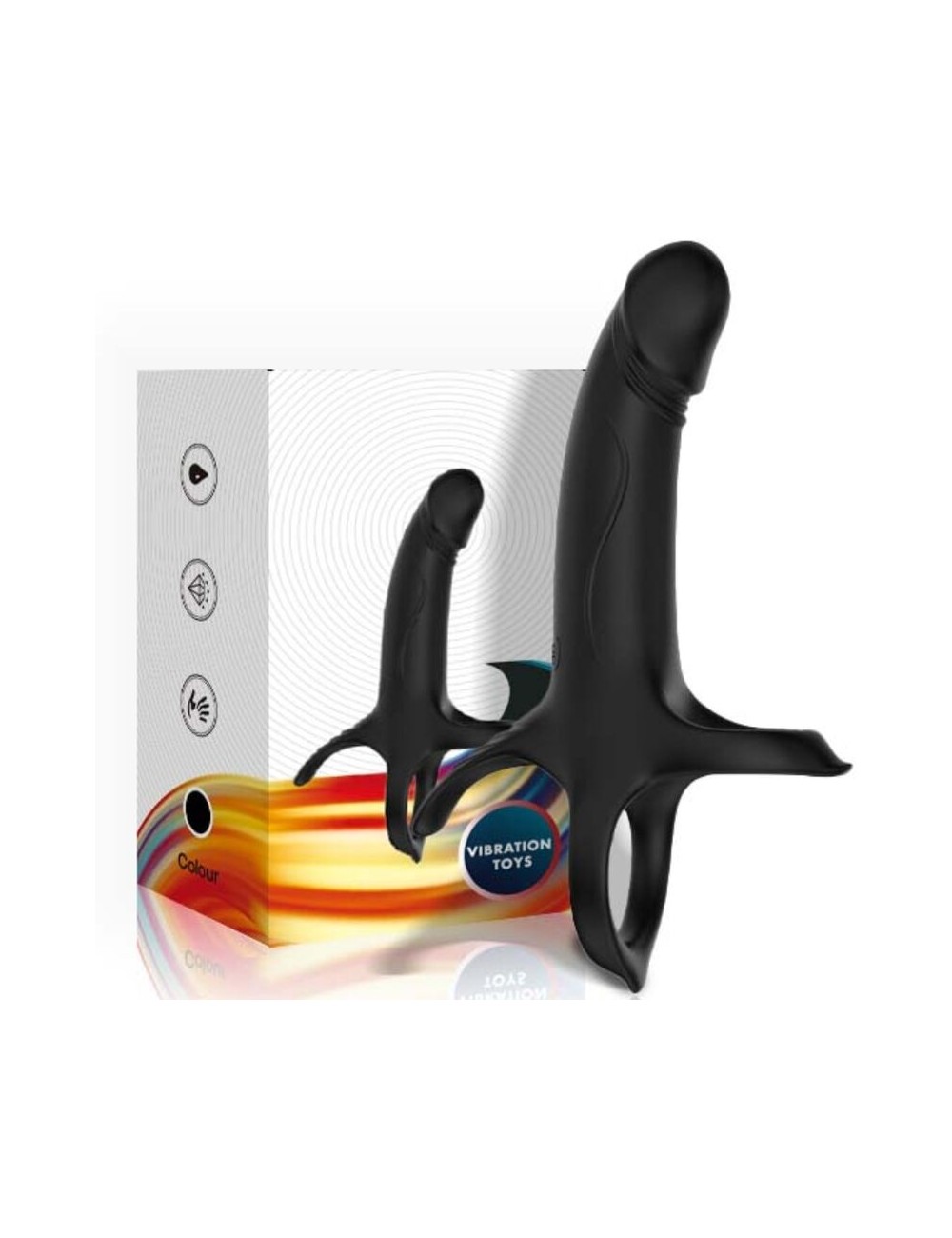 ARMONY - DILDO COM ANEL E VIBRADOR PRETO