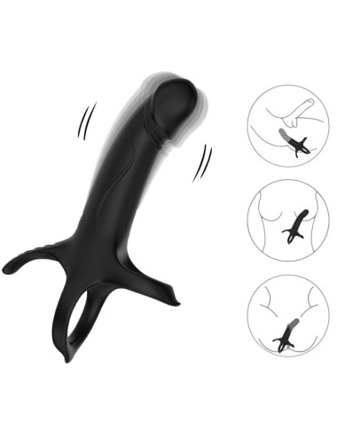 ARMONY - DILDO COM ANEL E VIBRADOR PRETO