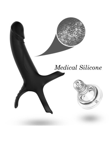 ARMONY - DILDO COM ANEL E VIBRADOR PRETO