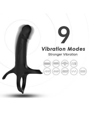 ARMONY - DILDO COM ANEL E VIBRADOR PRETO