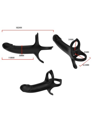 ARMONY - DILDO COM ANEL E VIBRADOR PRETO