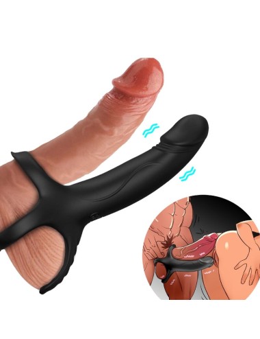 ARMONY - DILDO COM ANEL E VIBRADOR PRETO