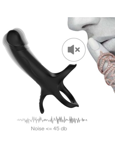 ARMONY - DILDO COM ANEL E VIBRADOR PRETO