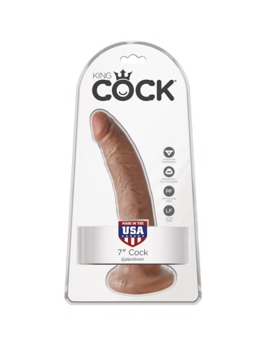 KING COCK - PÊNIS REALÍSTICO 17.5 CM CARAMELO