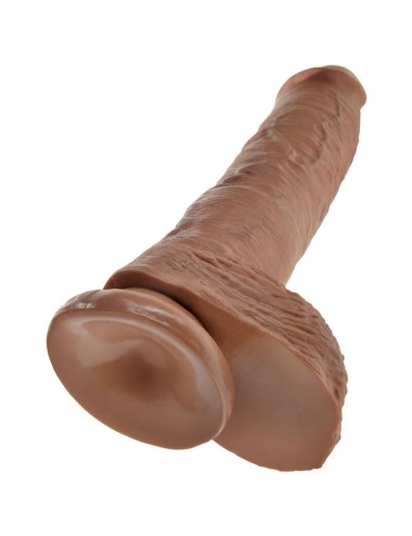KING COCK - PÊNIS REALÍSTICO COM BOLAS 19.8 CM CARAMELO