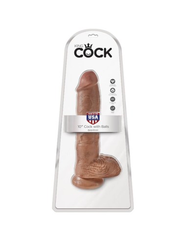 KING COCK - PÊNIS REALÍSTICO COM BOLAS 19.8 CM CARAMELO