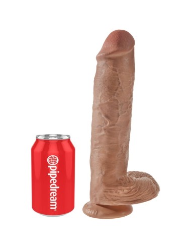 KING COCK - PÊNIS REALÍSTICO COM BOLAS 22.6 CM CARAMELO