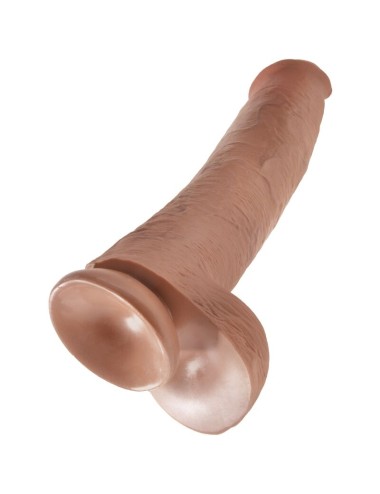 KING COCK - PÊNIS REALÍSTICO COM BOLAS 34.2 CM CARAMELO