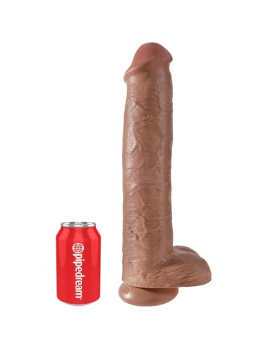 KING COCK - PÊNIS REALÍSTICO COM BOLAS 34.2 CM CARAMELO