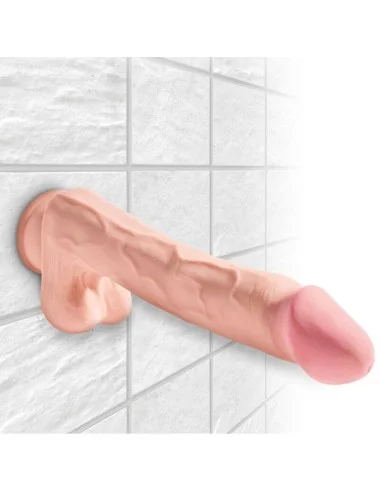 KING COCK - PÊNIS REALÍSTICO COM BOLAS 3D 24.8 CM LUZ