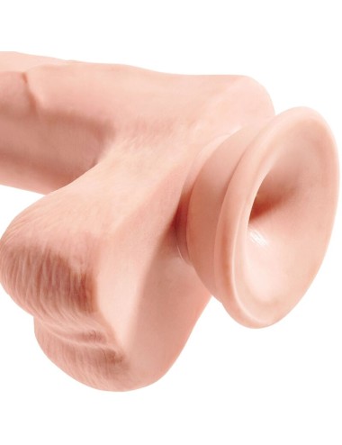 KING COCK - PÊNIS REALÍSTICO COM BOLAS 3D 24.8 CM LUZ