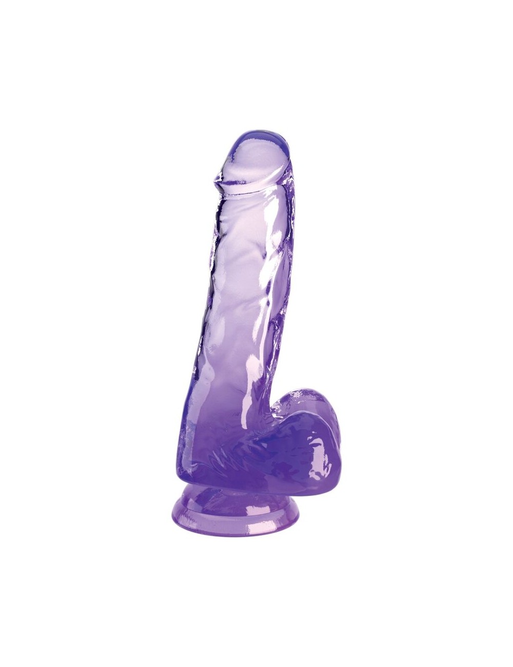 KING COCK - CLEAR PÊNIS REALÍSTICO COM BOLAS 13.5 CM ROXO KING COCK - CLEAR PÊNIS REALÍSTICO COM BOLAS 13.5 CM ROXO
