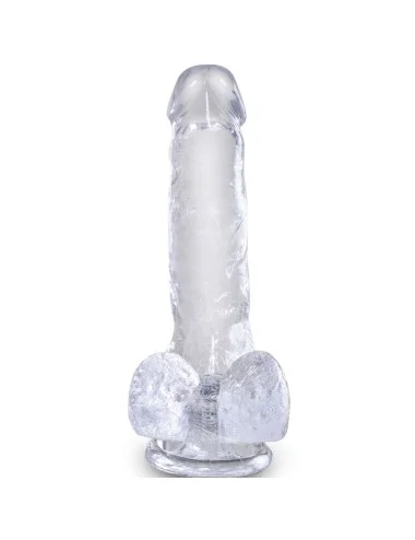 KING COCK - CLEAR PÊNIS REALÍSTICO COM BOLAS 13.5 CM TRANSPARENTE