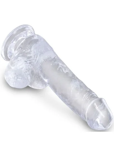 KING COCK - CLEAR PÊNIS REALÍSTICO COM BOLAS 13.5 CM TRANSPARENTE