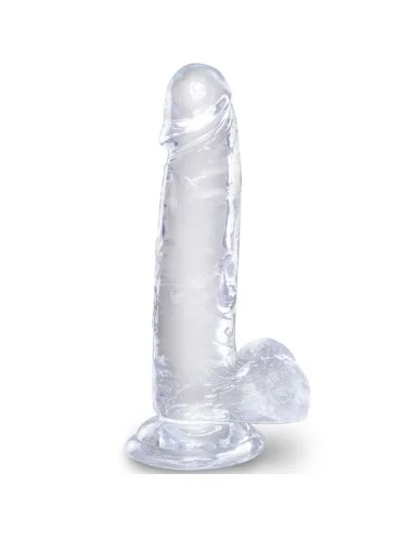 KING COCK - CLEAR PÊNIS REALÍSTICO COM BOLAS 15.2 CM TRANSPARENTE