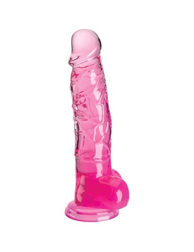 KING COCK - CLEAR PÊNIS REALÍSTICO COM BOLAS 16.5 CM ROSA