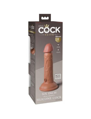 KING COCK - ELITE DILDO DE SILICONE REALÍSTICO 15.2 CM CARAMELO