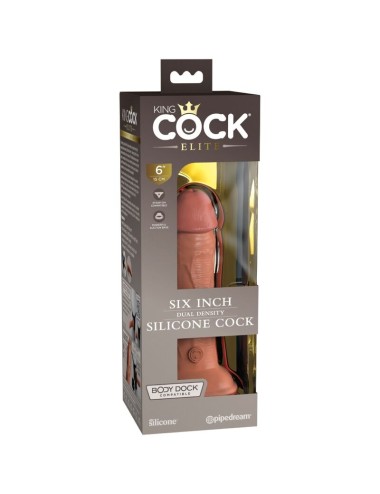 KING COCK - ELITE DILDO DE SILICONE REALÍSTICO 15.2 CM CARAMELO