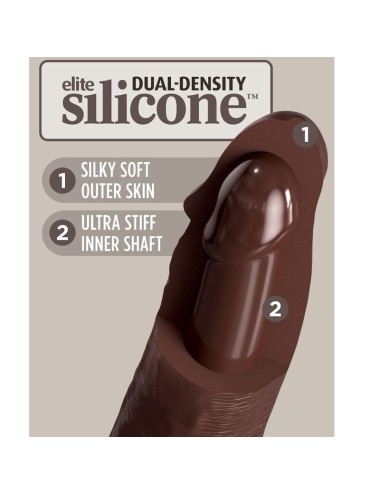 KING COCK - ELITE DILDO DE SILICONE REALÍSTICO 17.8 CM CASTANHO