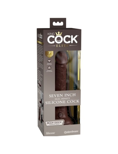 KING COCK - ELITE DILDO DE SILICONE REALÍSTICO 17.8 CM CASTANHO