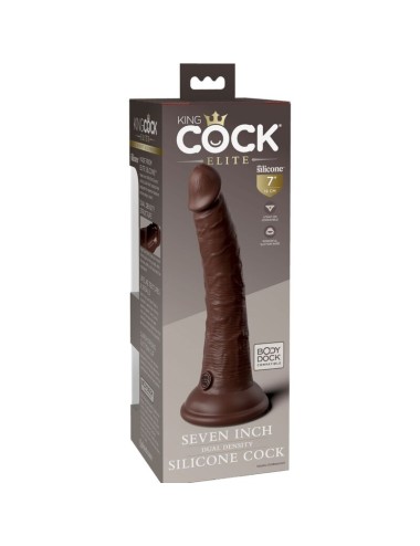KING COCK - ELITE DILDO DE SILICONE REALÍSTICO 17.8 CM CASTANHO