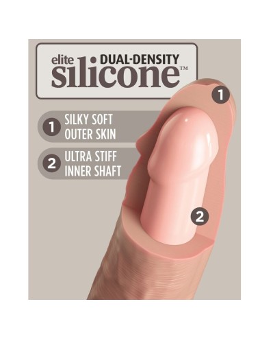 KING COCK - ELITE VIBRADOR DILDO REALÍSTICO E CONTROLE REMOTO DE SILICONE 17.8 CM