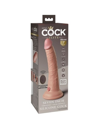 KING COCK - ELITE VIBRADOR DILDO REALÍSTICO E CONTROLE REMOTO DE SILICONE 17.8 CM
