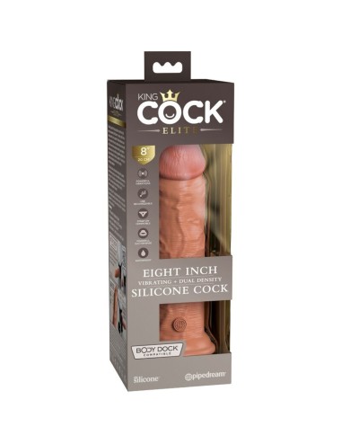 KING COCK - ELITE VIBRADOR REALÍSTICO E SILICONE 20.3 CM CARAMELO