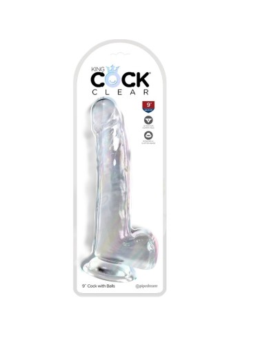 KING COCK - CLEAR DILDO COM TESTÍCULOS 20.3 CM TRANSPARENTE
