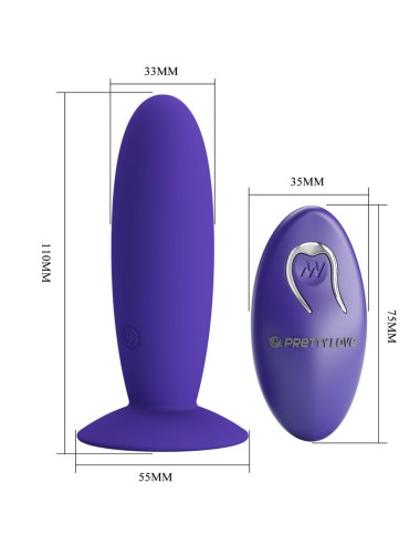 PRETTY LOVE - JUVENTUDE PLUG VIBRADOR ANAL CONTROLE REMOTO VIOLETA