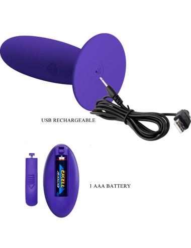 PRETTY LOVE - JUVENTUDE PLUG VIBRADOR ANAL CONTROLE REMOTO VIOLETA