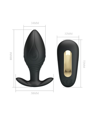 PRETTY LOVE - VIBRADOR RECARREGVEL REGINA ANAL PLUG PRETO