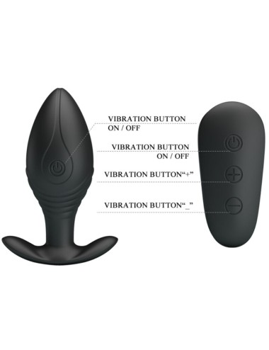 PRETTY LOVE - VIBRADOR RECARREGVEL REGINA ANAL PLUG PRETO