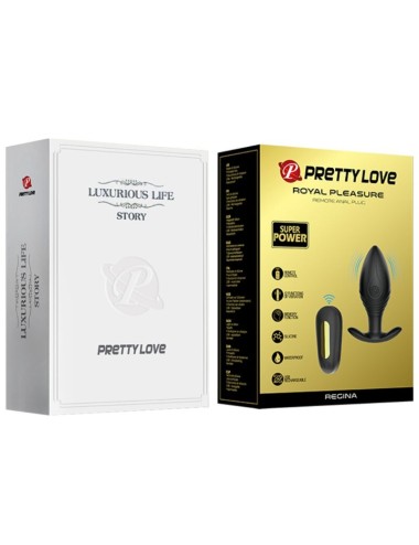 PRETTY LOVE - VIBRADOR RECARREGVEL REGINA ANAL PLUG PRETO