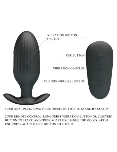 PRETTY LOVE - VIBRADOR RECARREGVEL ANAL KELLY PLUG PRETO