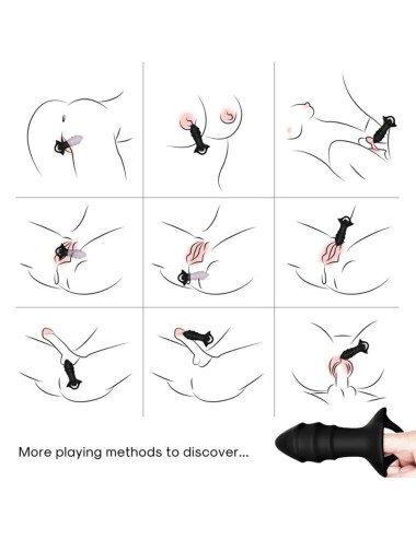 ARMONY - VIBRADOR DE DEDO KYLIN E CONTROLE REMOTO DE PLUG ANAL PRETO