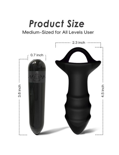 ARMONY - VIBRADOR DE DEDO KYLIN E CONTROLE REMOTO DE PLUG ANAL PRETO