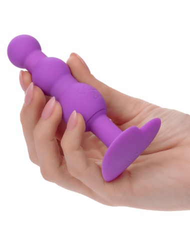 CALEXOTICS - FIRST TIME PLUG ANAL SONDA TRIPLA DE CONTAS 10 VIBRAÇÕES ROXO