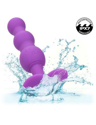 CALEXOTICS - FIRST TIME PLUG ANAL SONDA TRIPLA DE CONTAS 10 VIBRAÇÕES ROXO
